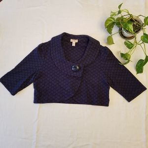 Sugar Tart One Button Cropped Blazer Navy Size XL